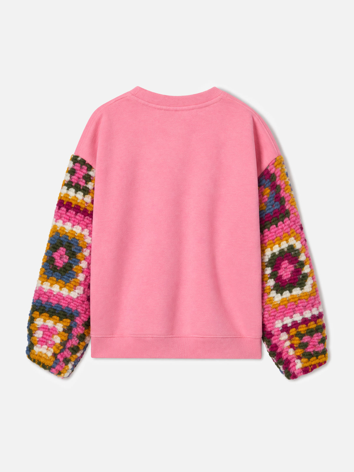 Pink Lumiere Jr sweatshirt with crochet sleeves
