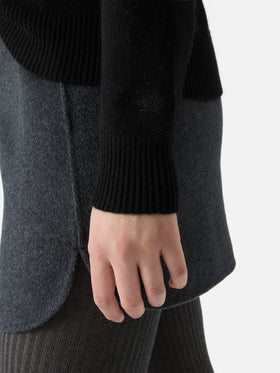 Louise cashmere sweater in black with St. Moritz rhinestone appliqué