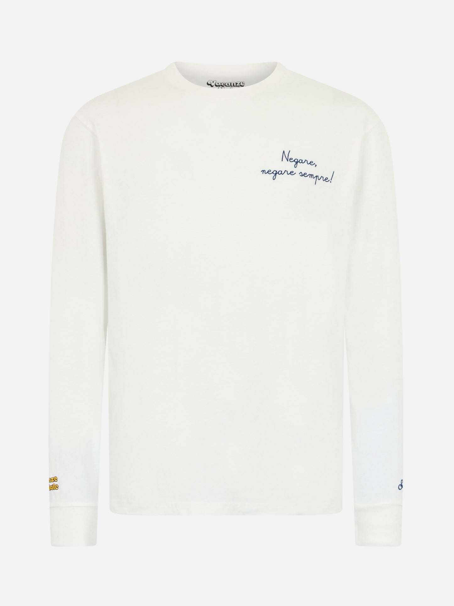 Man white t-shirt Luton with Negare, negare sempre! embroidery | VACANZE DI NATALE SPECIAL EDITION - MC2 Saint Barth