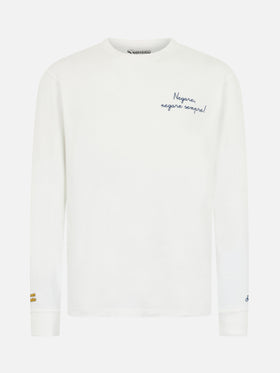 Man white t-shirt Luton with Negare, negare sempre! embroidery | VACANZE DI NATALE SPECIAL EDITION - MC2 Saint Barth