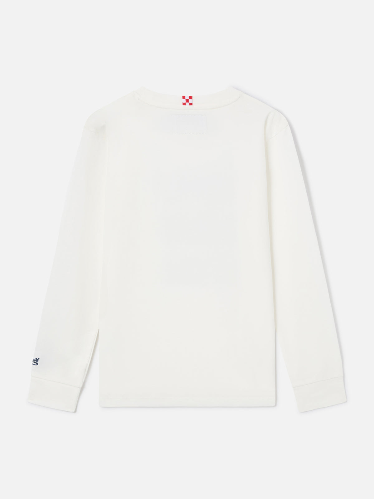 T-shirt Luton bianca a manica lunga in cotone con stampa Vado A Vivere Da Solo