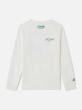 T-shirt girocollo Luton bianca a manica lunga con stampa Tennis Paradise | PEANUTS SPECIAL EDITION
