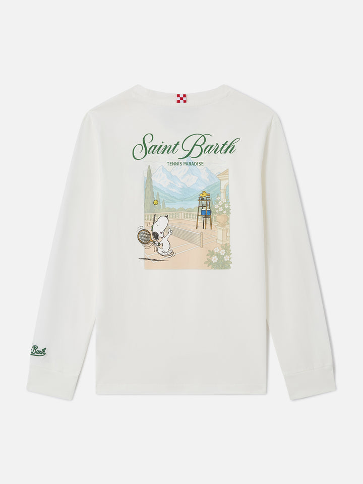 T-shirt à manches longues Luton en blanc avec imprimé Tennis Paradise | PEANUTS SPECIAL EDITION 