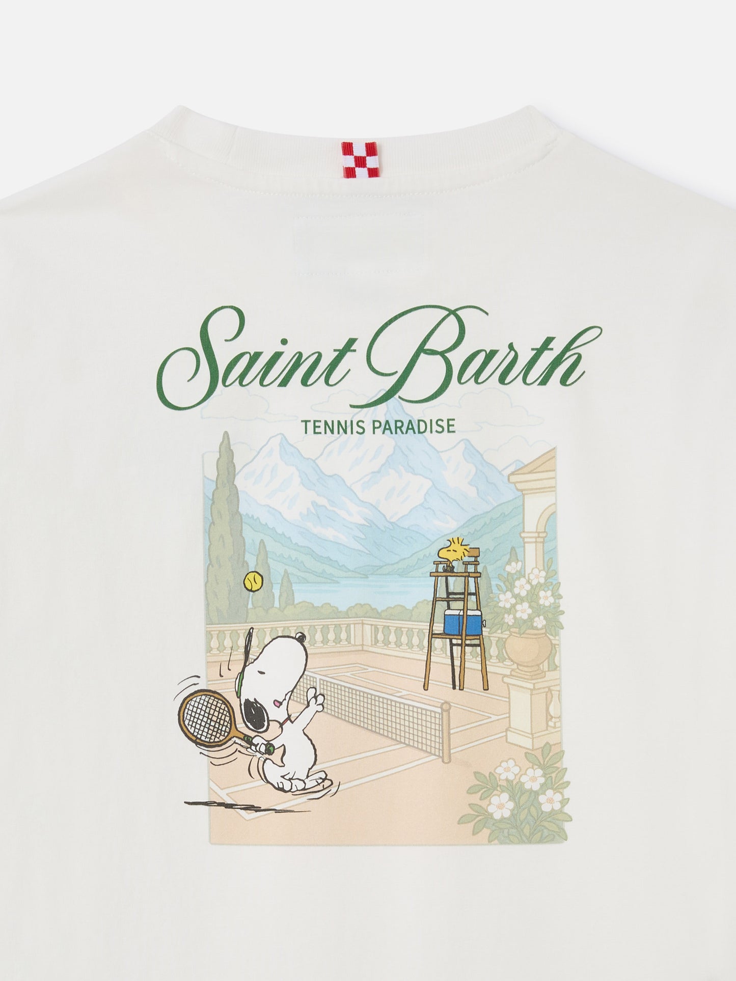 T-shirt girocollo Luton bianca a manica lunga con stampa Tennis Paradise | PEANUTS SPECIAL EDITION