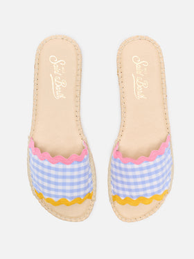 Sandalo a fascia da donna Luz stampa vichy