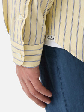 Yellow striped Levanzo shirt in pure cotton
