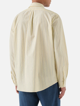Yellow striped Levanzo shirt in pure cotton