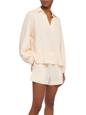 Blusa in mussola color off-white Maira