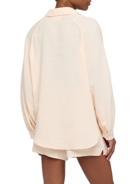 Blusa in mussola color off-white Maira