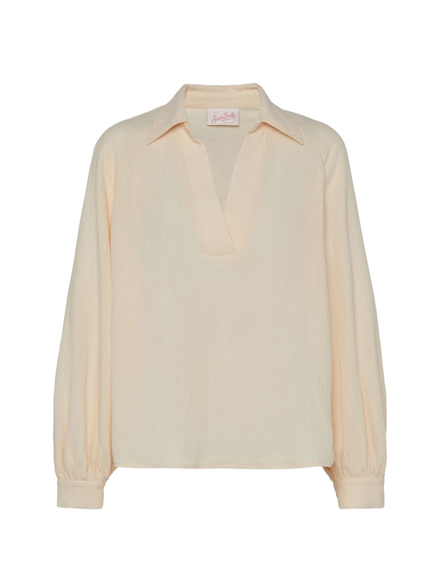 Blusa in mussola color off-white Maira