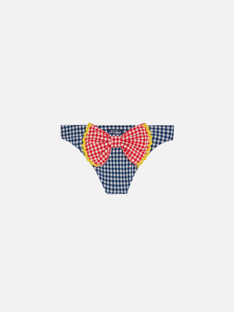 Girl swim briefs with gingham print - MC2 Saint Barth