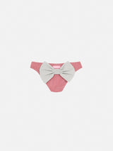 Madame pink lurex swim briefs with bow