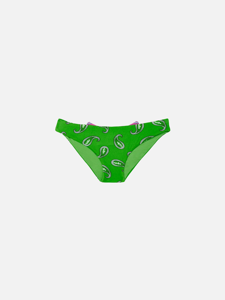 Girl swim briefs with paisley print
