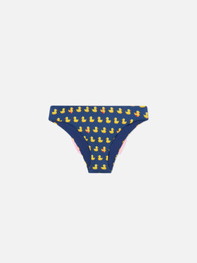 Madame-Swim-Slip mit Ducky-Print und rosa Schleife 