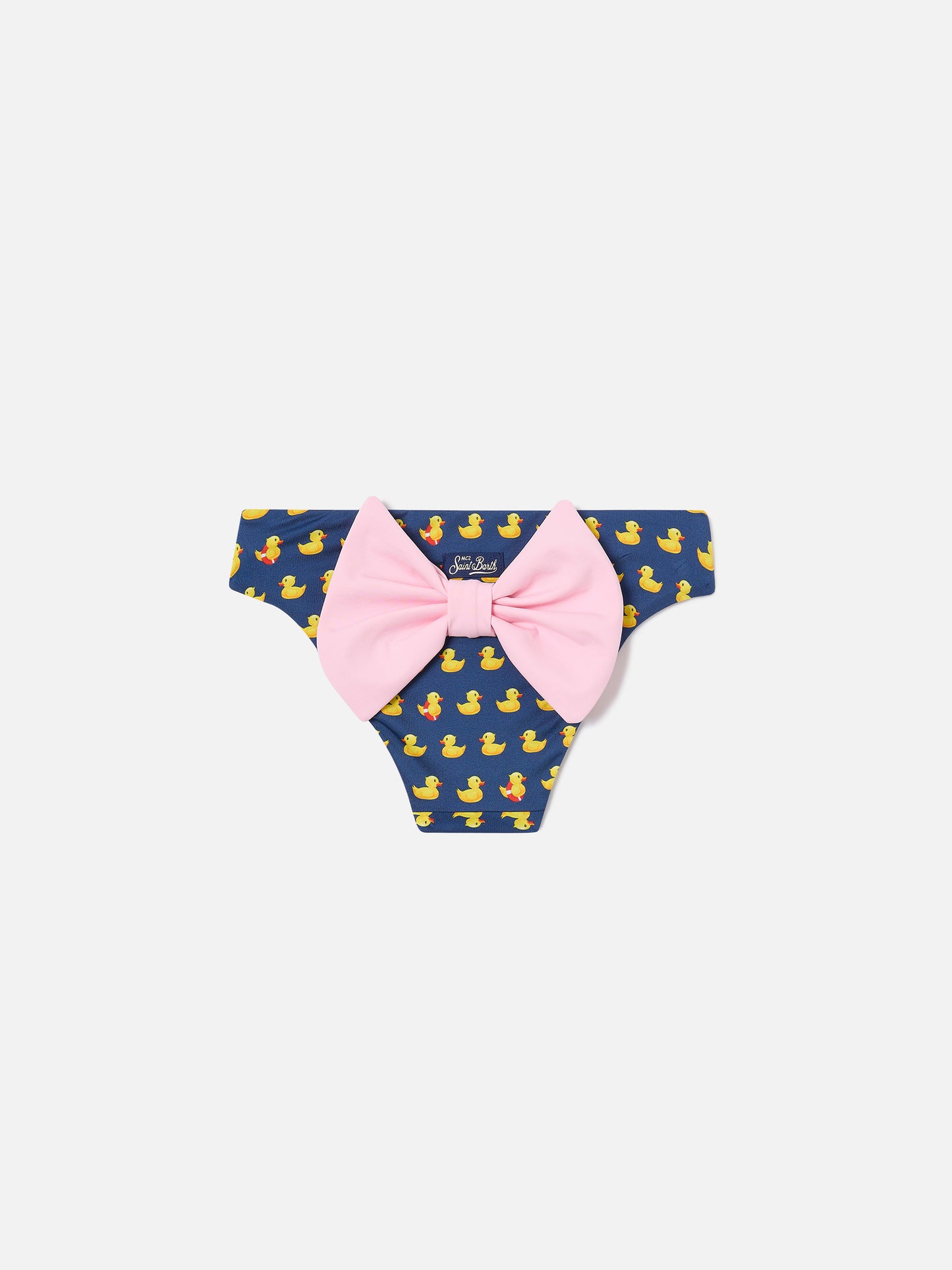 Madame-Swim-Slip mit Ducky-Print und rosa Schleife 