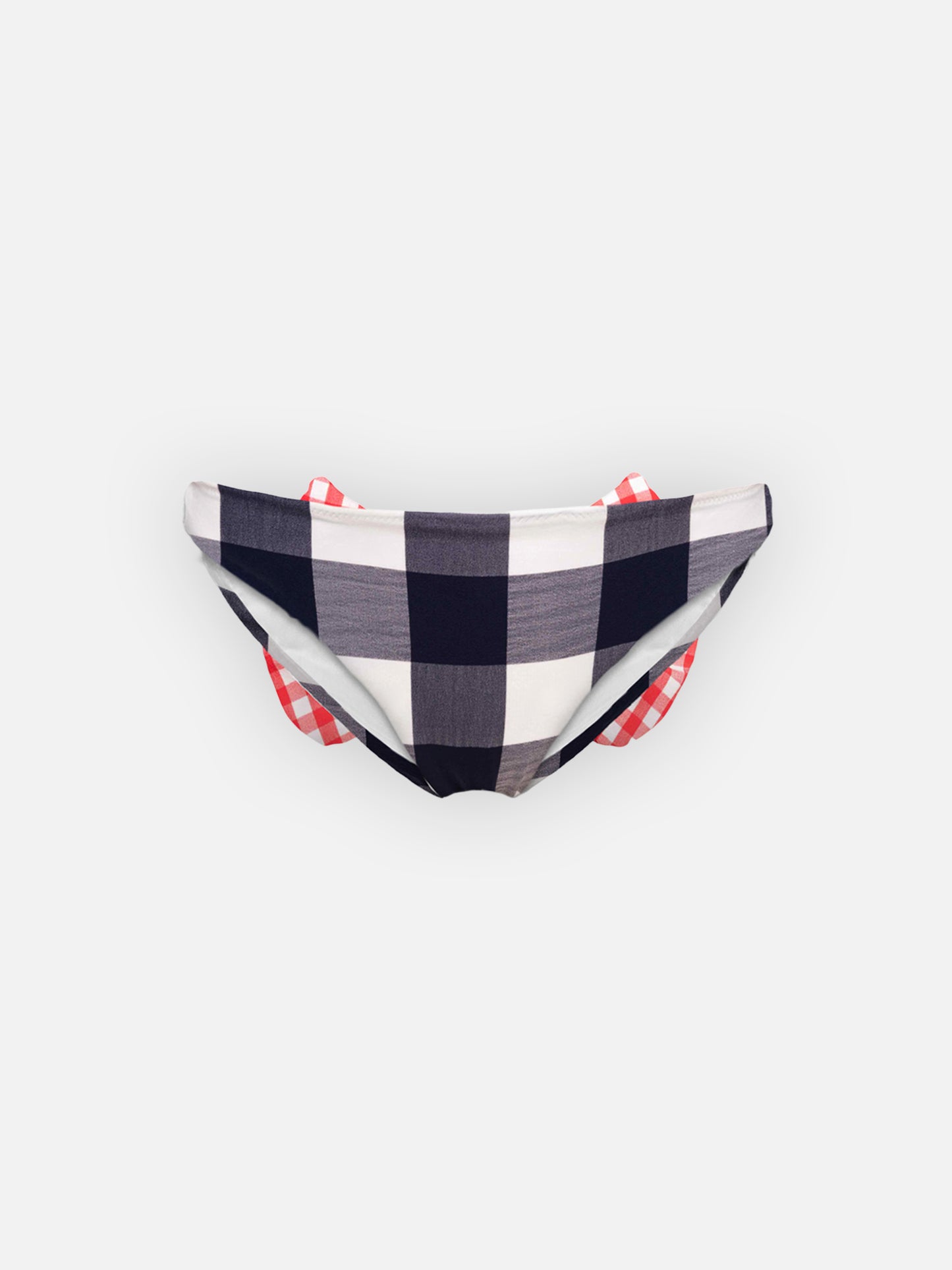 Girl swim briefs with gingham bow