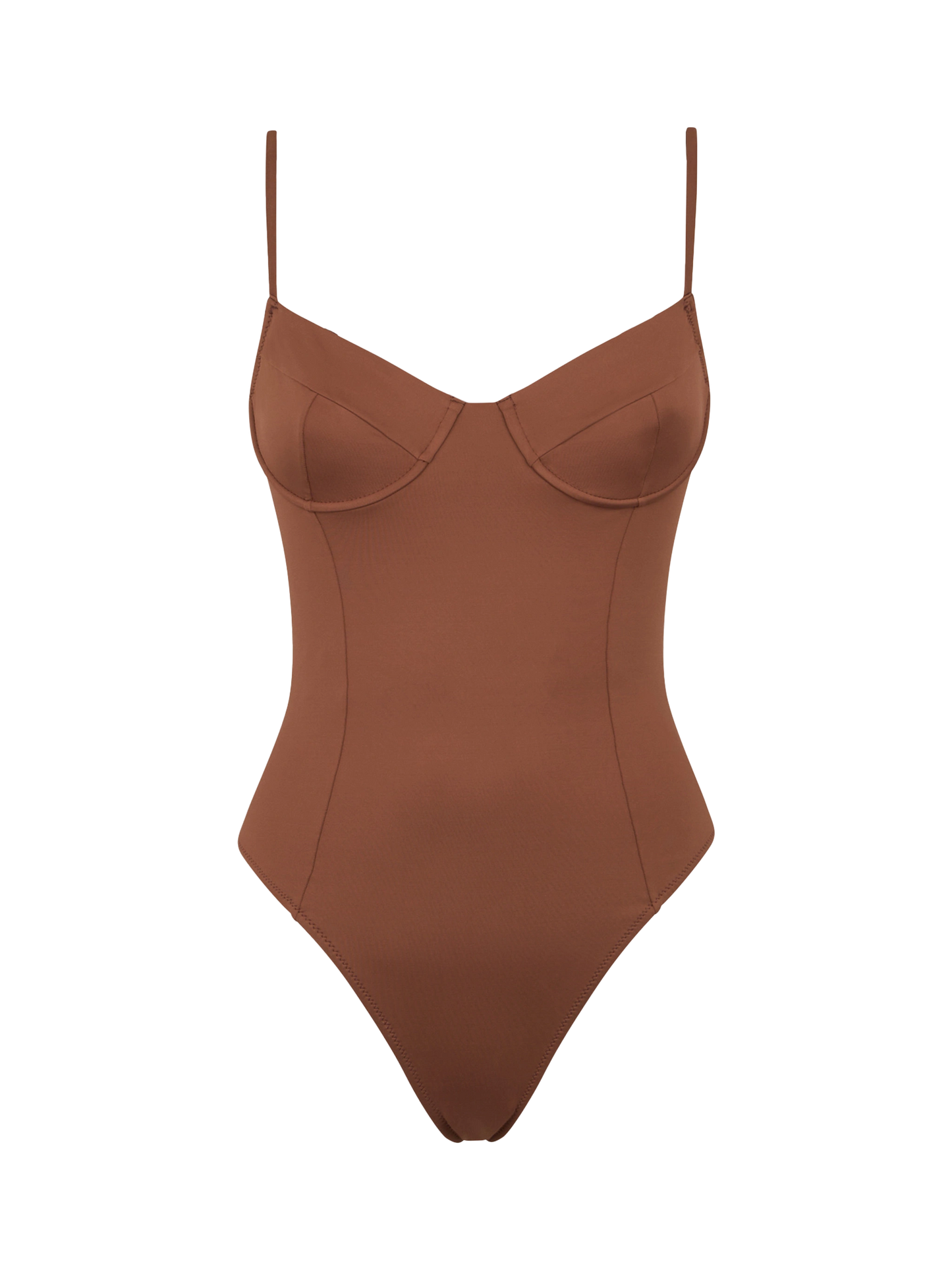 Woman underwired one piece swimsuit