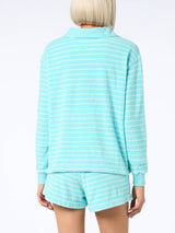 Light blue terry striped sweatshirt Magda