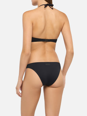 Maia high-waist black swim briefs - Gaia black triangle bralette top