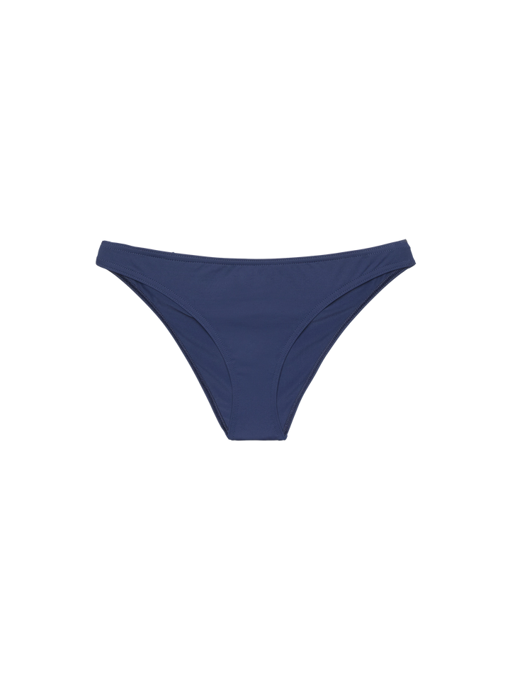 Maia high-waist navy blue swim briefs - Gaia navy blue triangle bralette top - MC2 Saint Barth