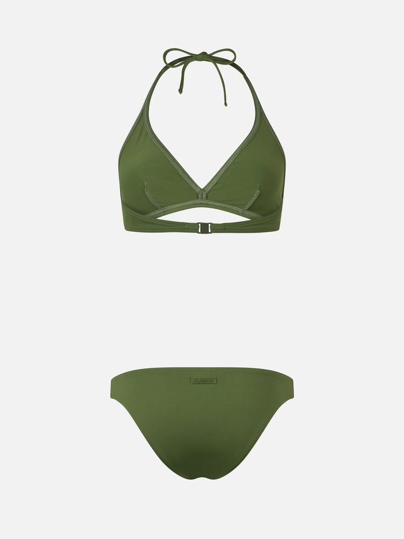 Bikini a bralette a triangolo verde militare da donna Gaia Maia