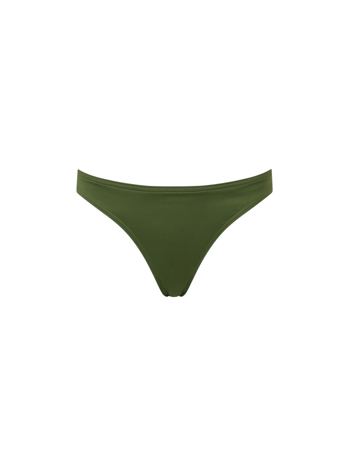 Celestine Lido military green bikini with one-shoulder bralette top and classic briefs - MC2 Saint Barth