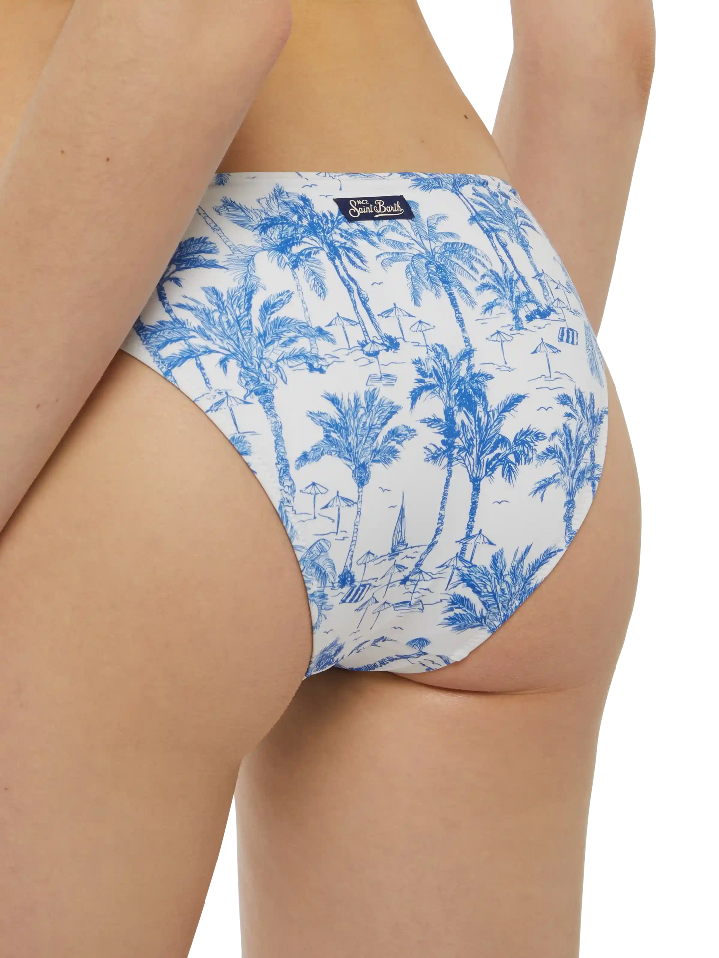Slip mare a vita alta Maia con stampa toile de jouy