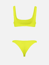 Woman fluo yellow classic crinkle bikini Naima Naomi