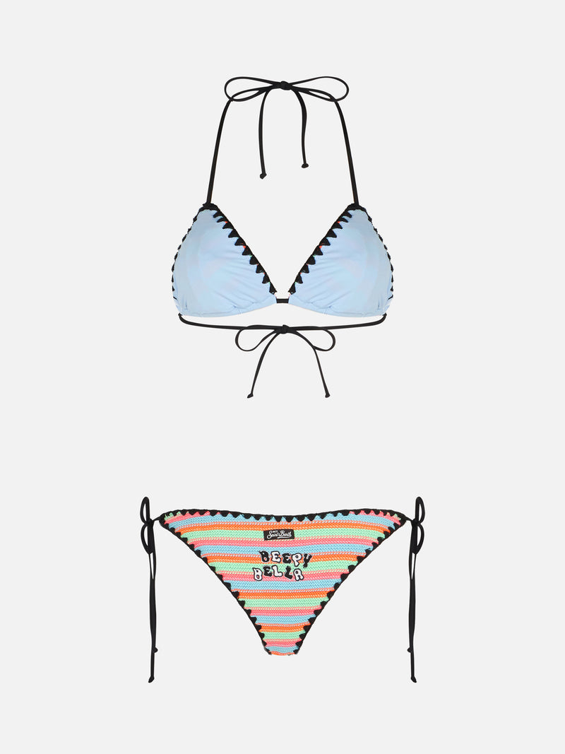 Damen Häkel Triangel Bikini Maleah mit Patches | BEEPY BELLA SPECIAL EDITION