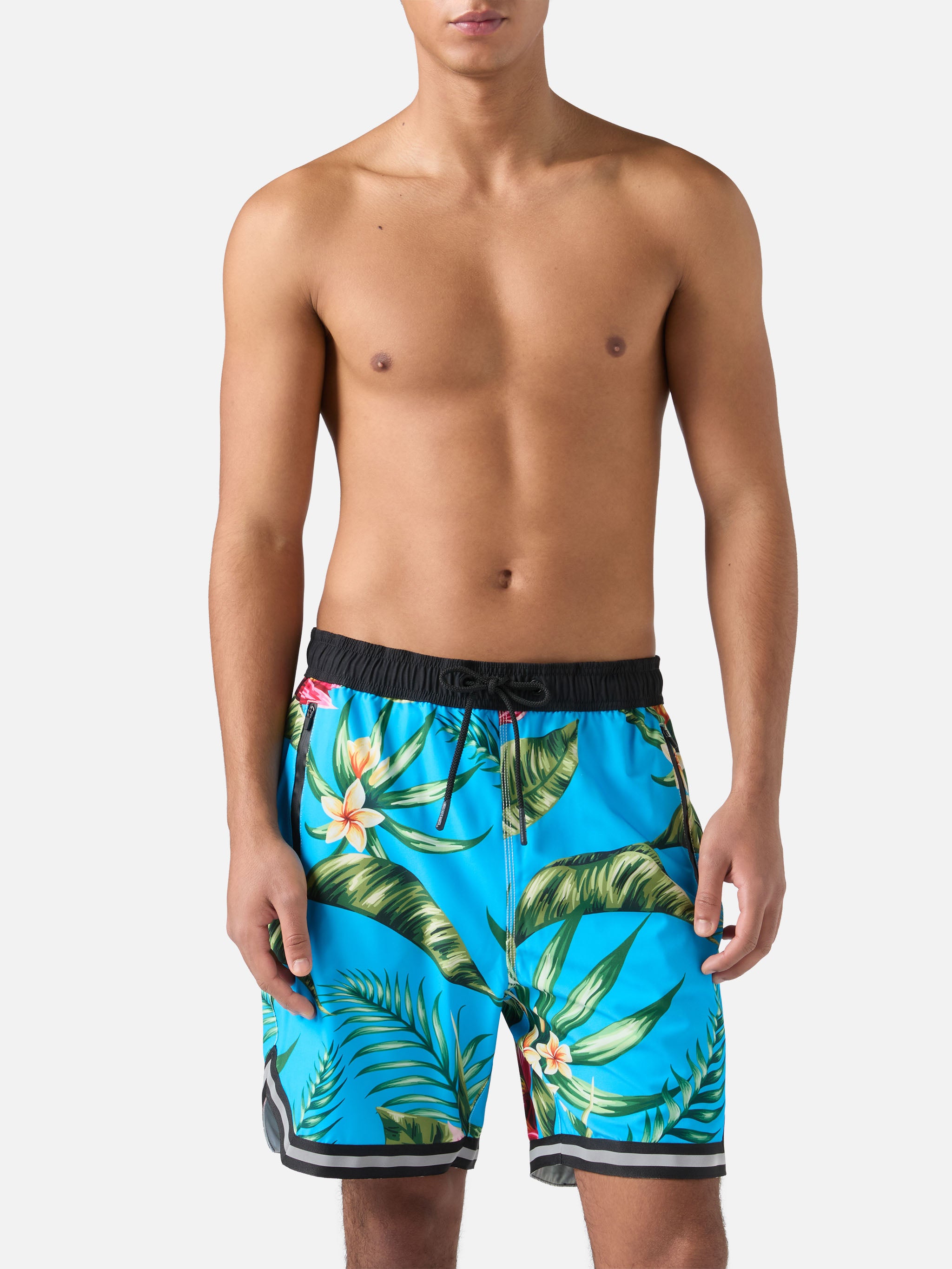 Floral print swim shorts surf style – MC2 Saint Barth