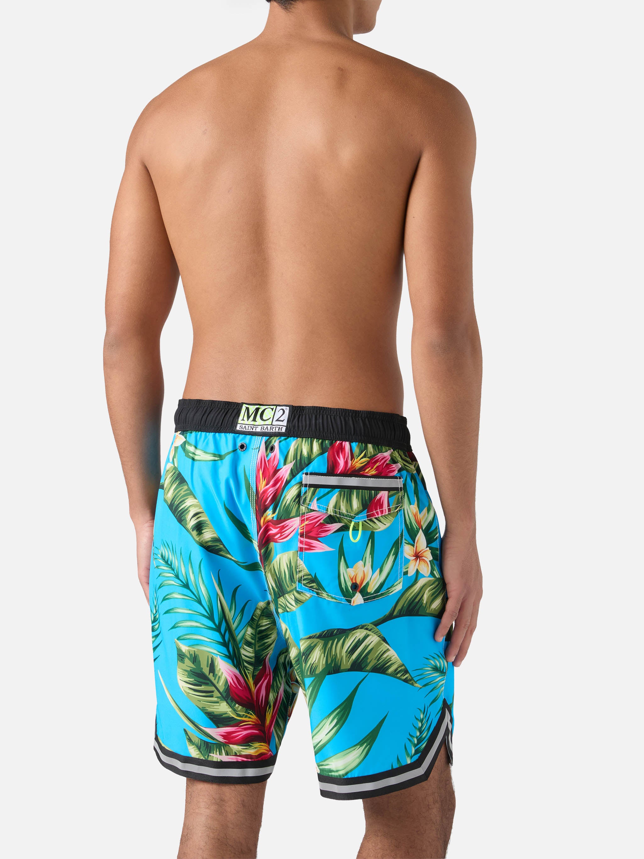 Floral print swim shorts surf style – MC2 Saint Barth