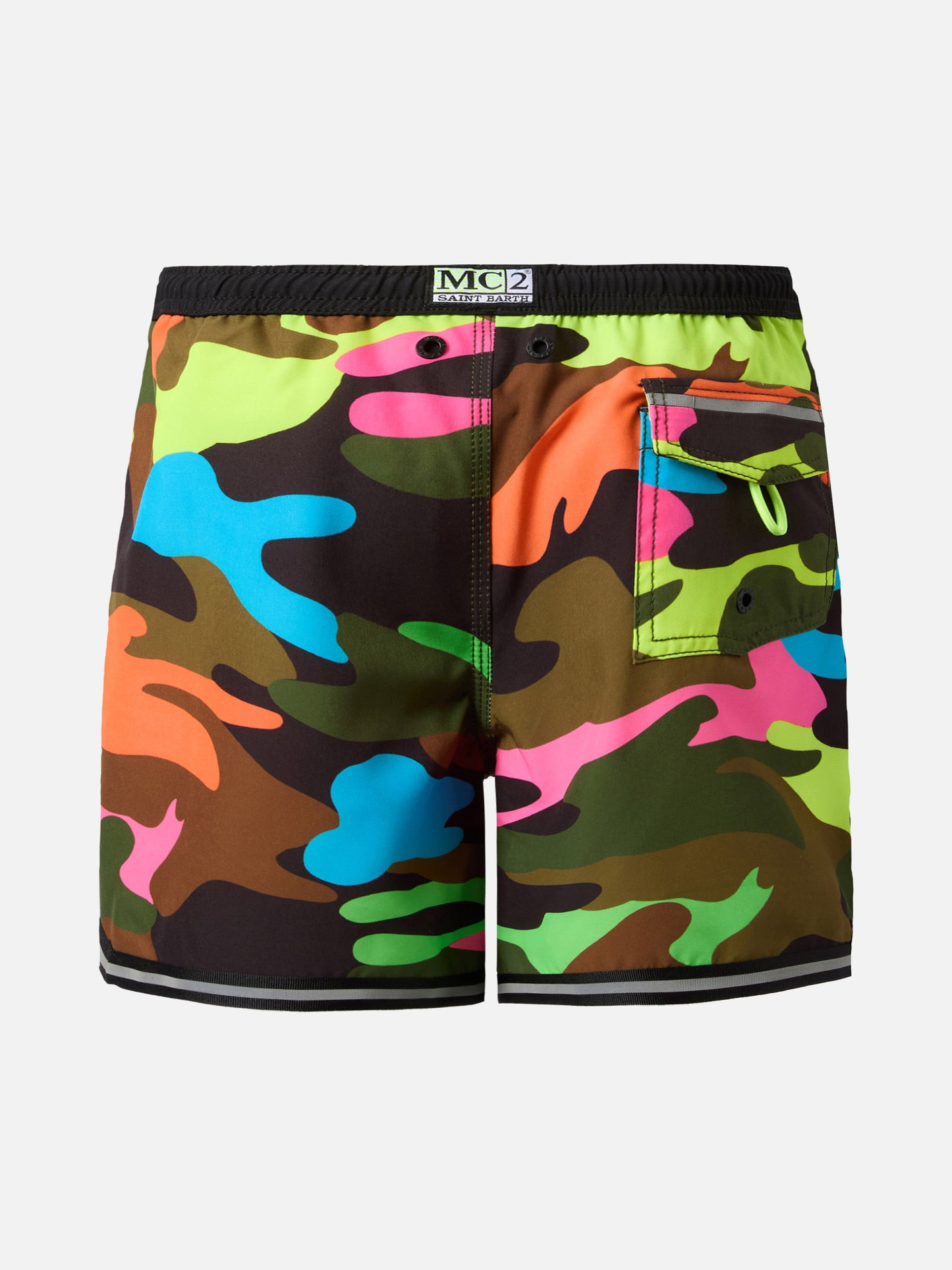 Lange Badeshorts Malibu Jr mit Camouflage-Muster