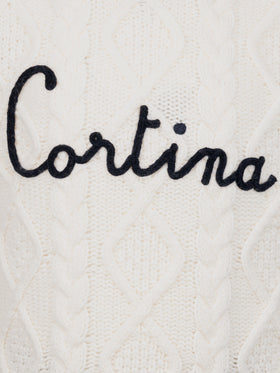 Maglione da bambina a trecce Malmo con ricamo Cortina