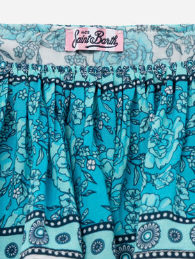 Ruffled crop top Mandy with boho flower print - MC2 Saint Barth