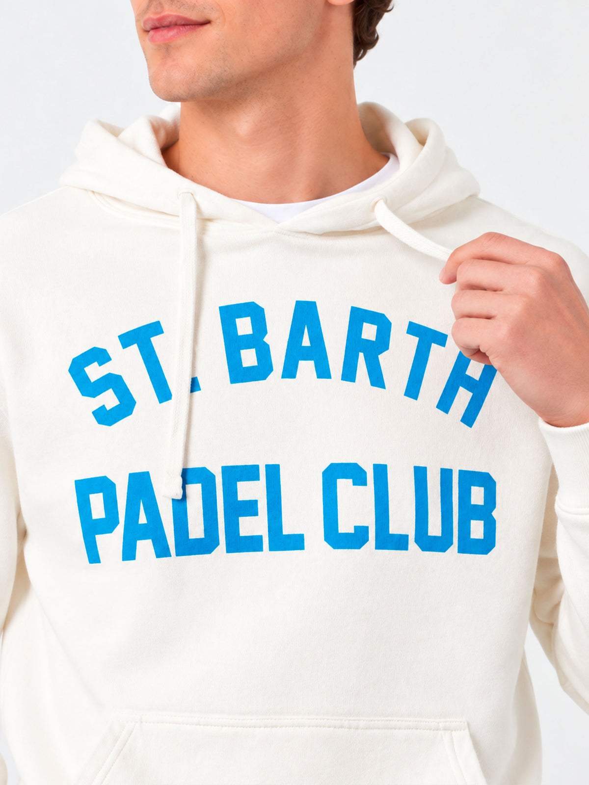 Felpa Manhattan bianca con stampa St. Barth Padel Club