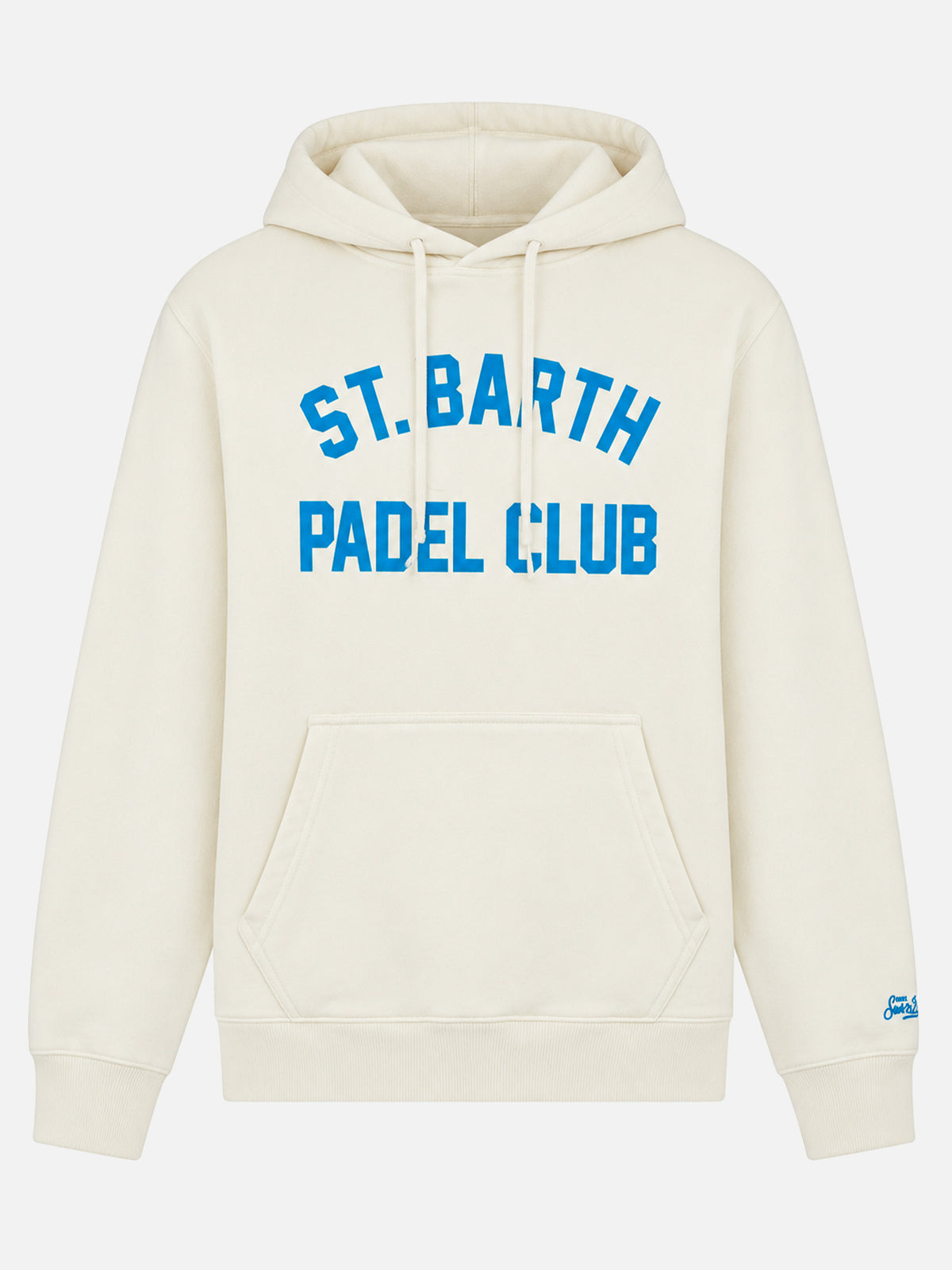 Felpa Manhattan bianca con stampa St. Barth Padel Club