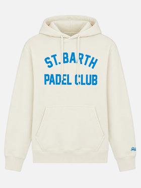 Felpa Manhattan bianca con stampa St. Barth Padel Club