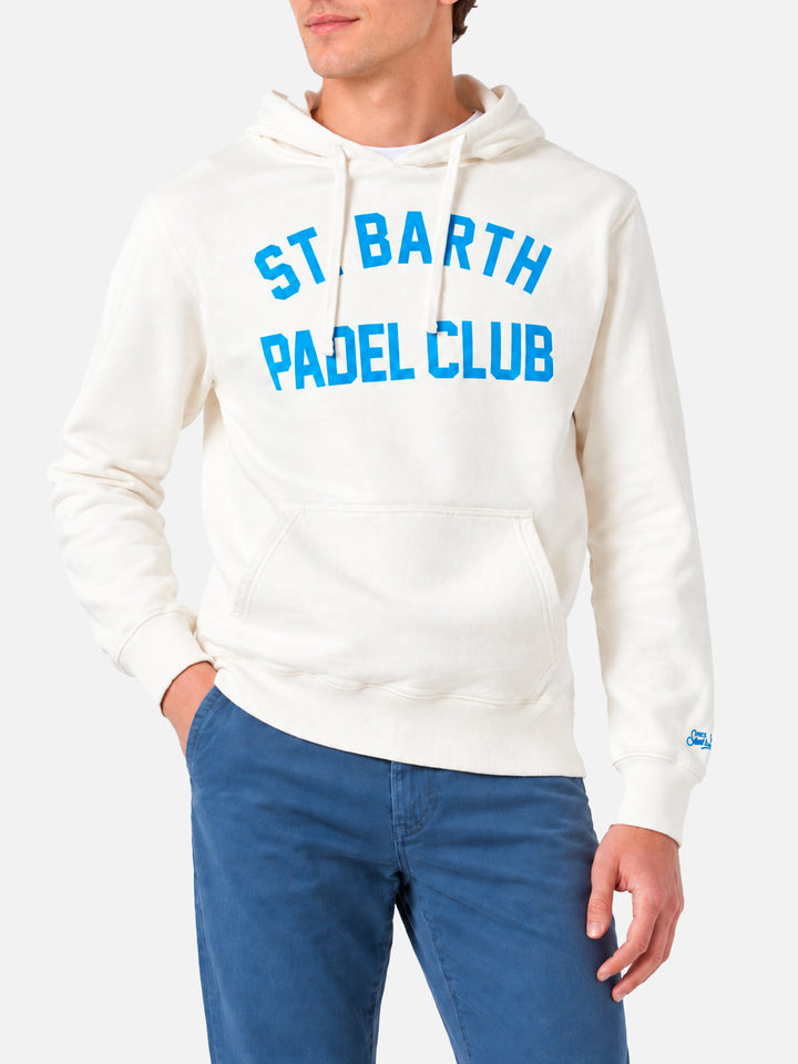 Felpa Manhattan bianca con stampa St. Barth Padel Club