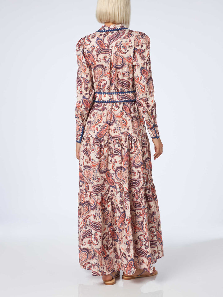 Woman linen dress Marbella with paisley print - MC2 Saint Barth