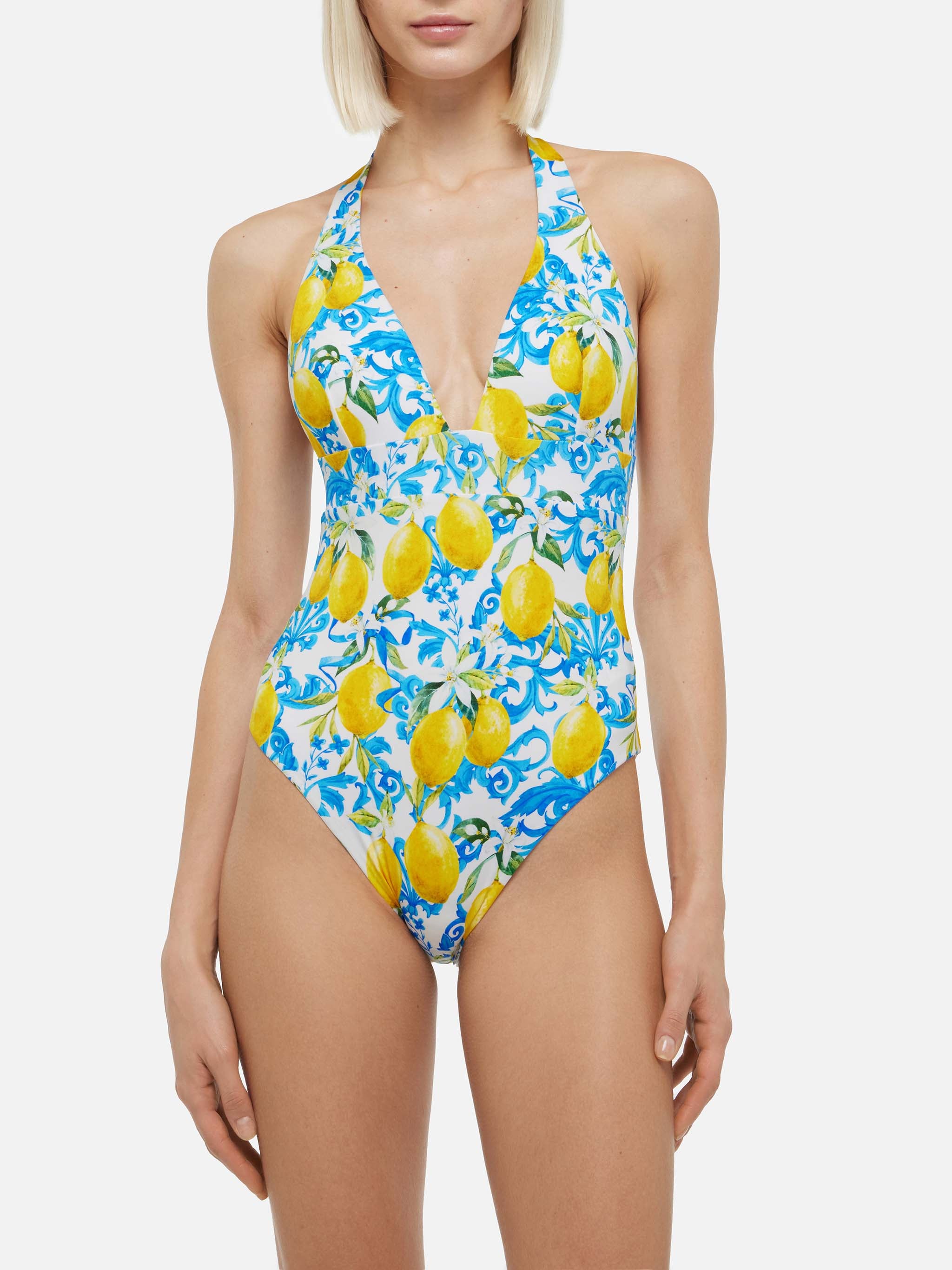 ワンピース水着 MC2 SAINT BARTH Marylin 18 one-piece swimsuit Marylin one-piece swimsuit with majolica print – MC2 Saint Barth