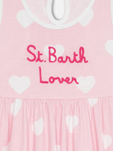 Baumwollkleid Masha für Mädchen mit Print und „I love St Barth“-Stickerei