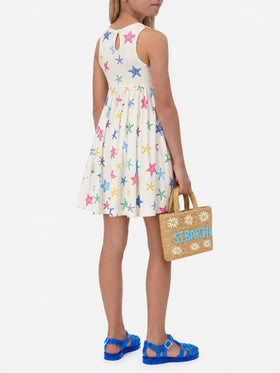 Masha pure organic cotton dress with all over starfish print