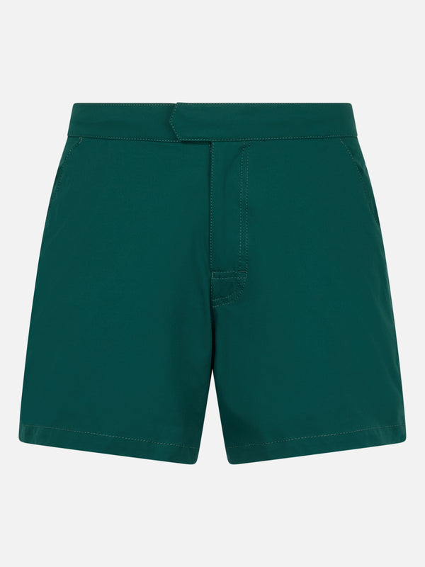 Man short-length British green swim shorts Master