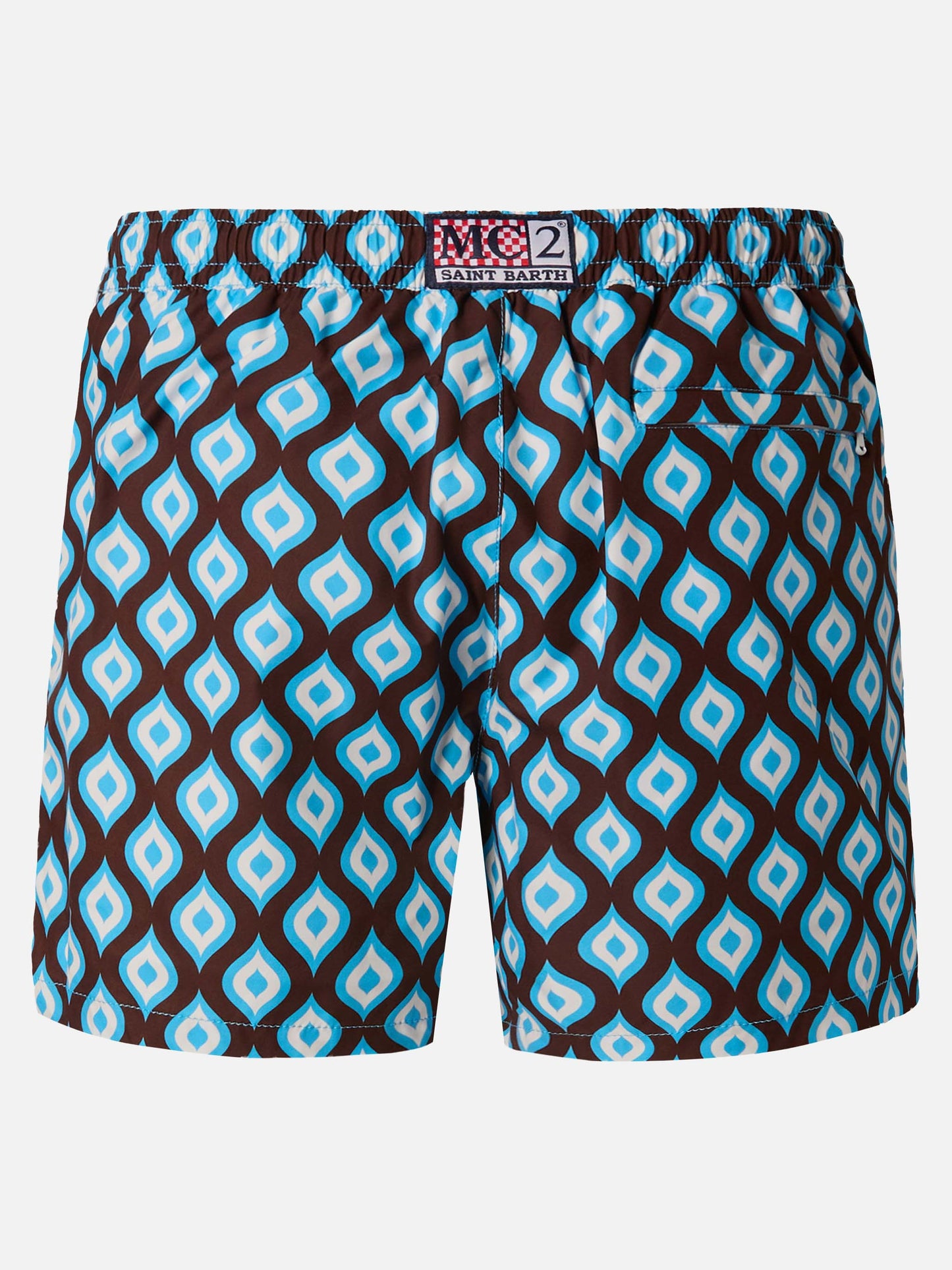 Short-length swim shorts Master with geometric print