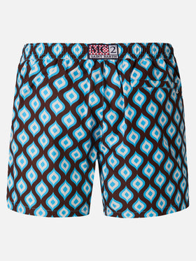 Short-length swim shorts Master with geometric print