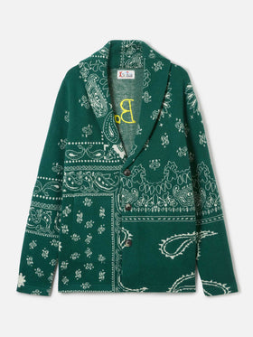 Giacca Max in maglia con jacquard bandana e ricamo