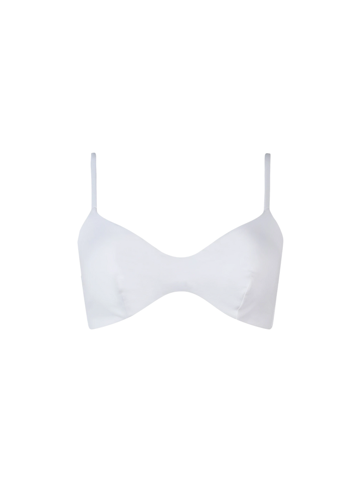 Weißes Strandtop mit U-Ausschnitt und Bralette für Damen May