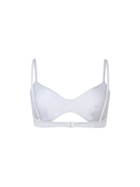 Top da spiaggia bianco con bralette a scollo tondo da donna May