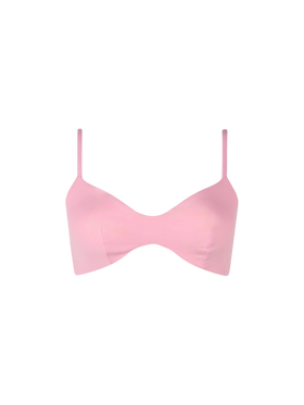 Top da spiaggia rosa da donna a bralette a scollo tondo May