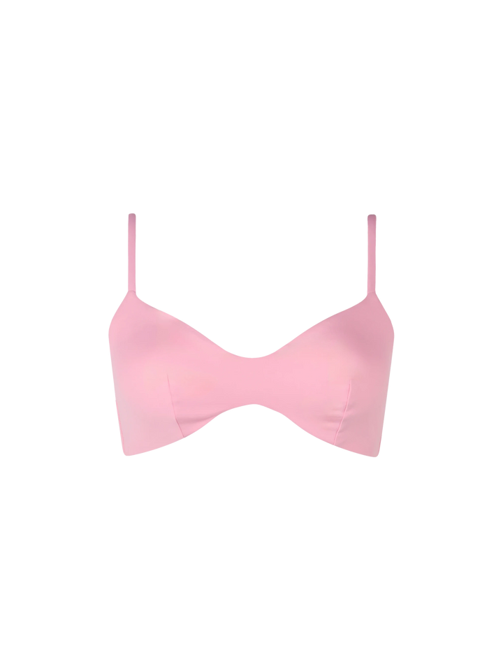 Rosa Strandtop May mit U-Ausschnitt und Bralette für Damen